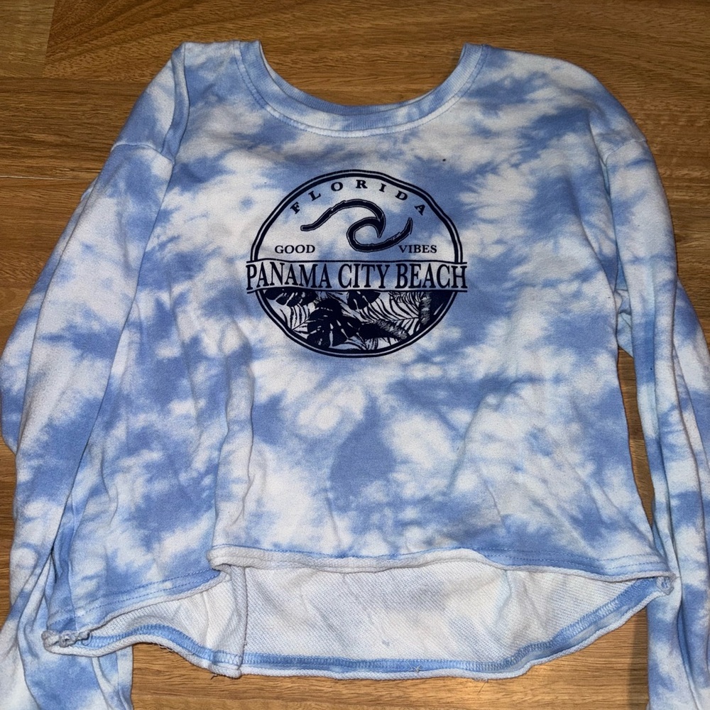 Southern Spirit Panama City Beach Tie-Dye Cropped Hoodie